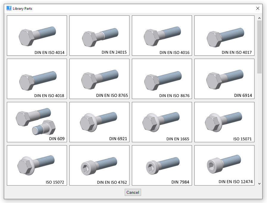 système vis-ecrou, 3D CAD Model Library